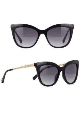 🆕 New/Authentic Chopard Black Cat Eye Sunglasses ▪️ SCH260S 700 ▪️ 54-19-135